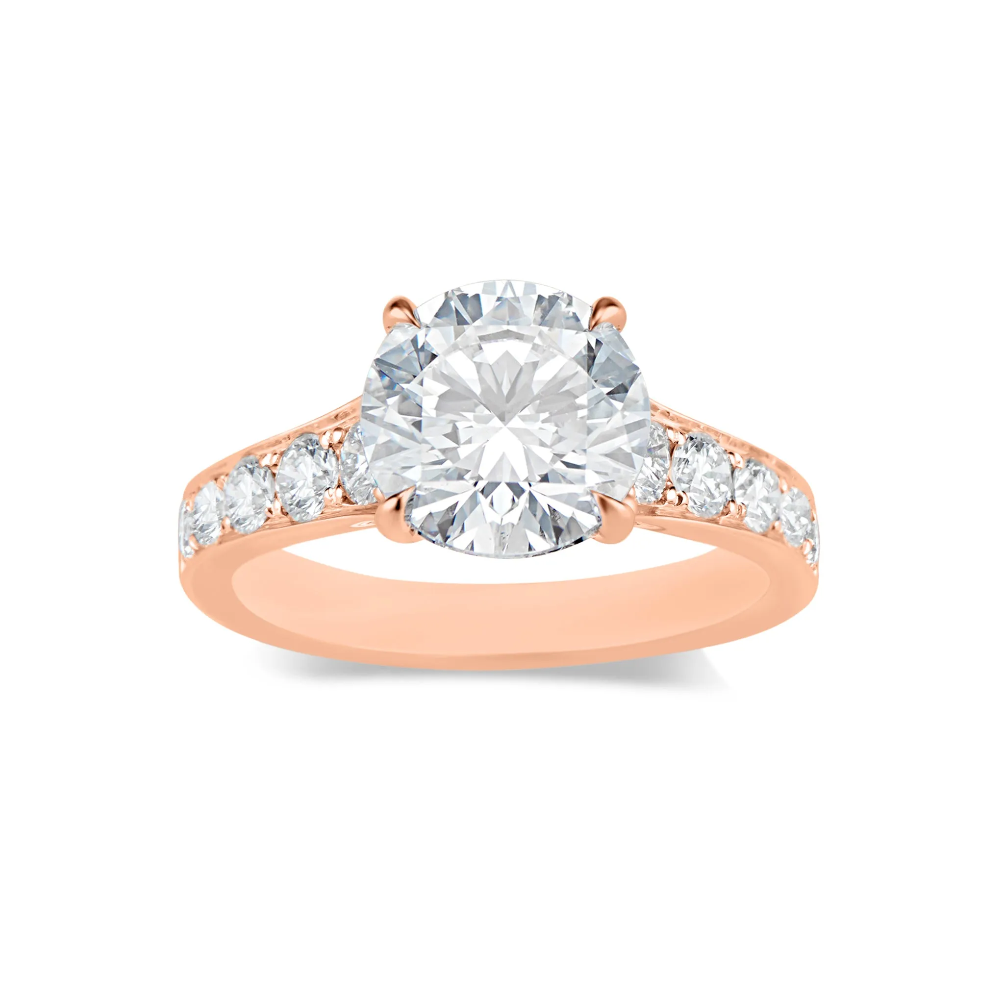 Round Diamond Engagement Ring with Diamond Shoulders