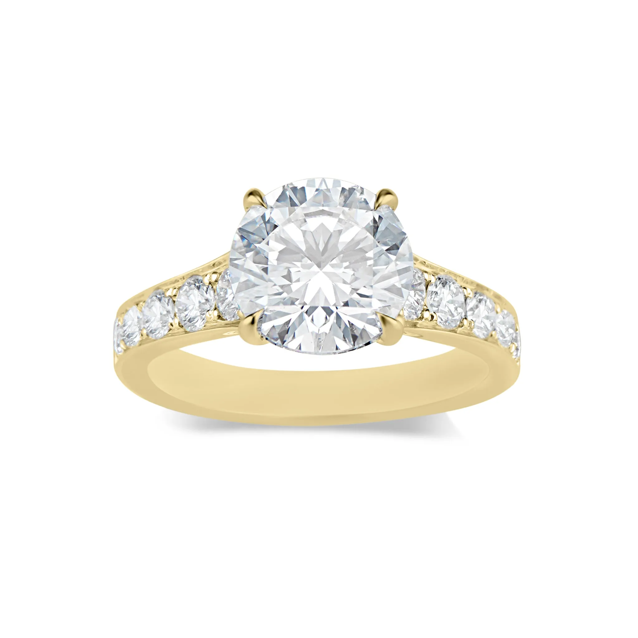 Round Diamond Engagement Ring with Diamond Shoulders