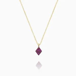 Ruby and Black Rhodium Pendant Necklace