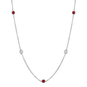 Ruby and Diamond Station Necklace