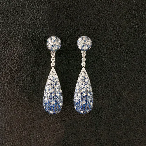 Sapphire & Diamond Drop Earrings