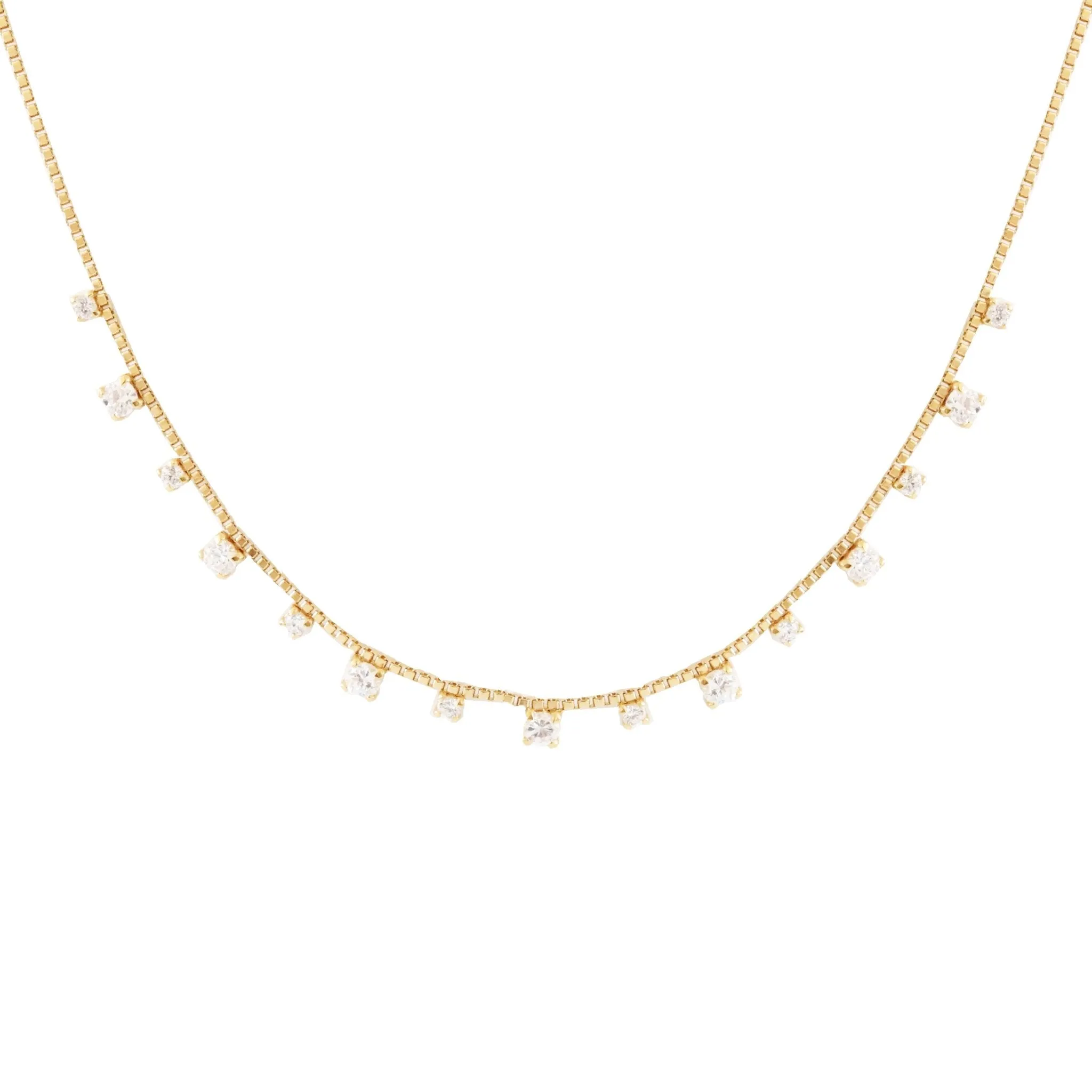 SCATTERED LOVE COLLAR NECKLACE - CUBIC ZIRCONIA & GOLD