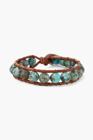 Single Wrap Bracelet Matte African Turquoise