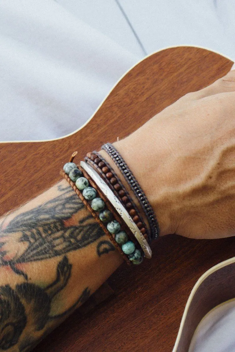 Single Wrap Bracelet Matte African Turquoise