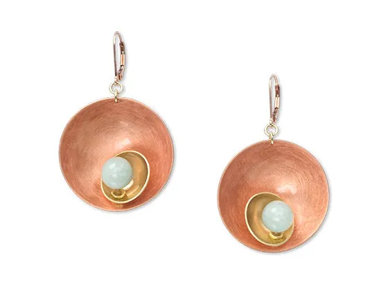 SPARK Striking Dome Shaped Mixed Metal Earrings with Metal and Accent Bead Options from the SCULPTURAL Collection