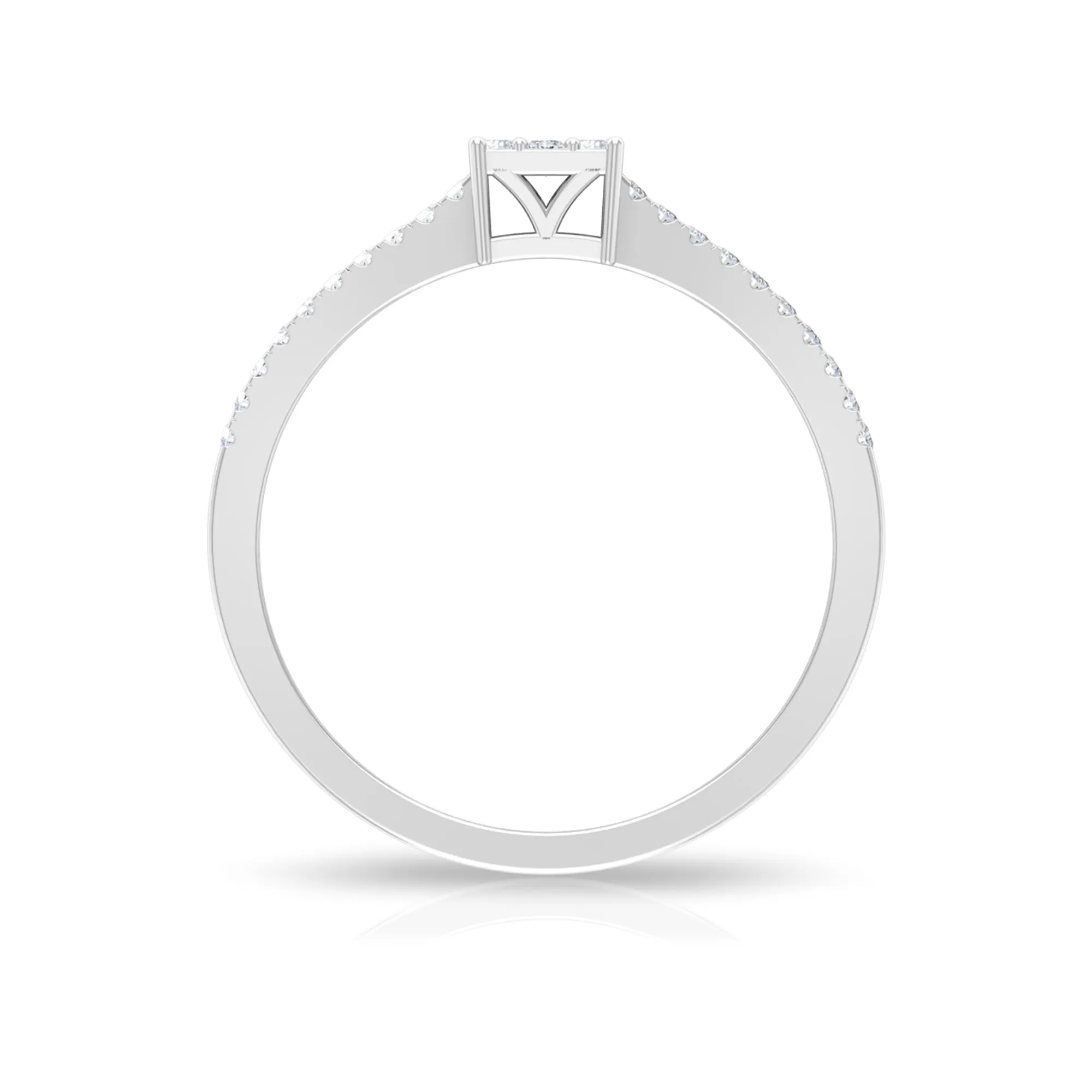 Split Shank Diamond Engagement Ring in Illusion Setting