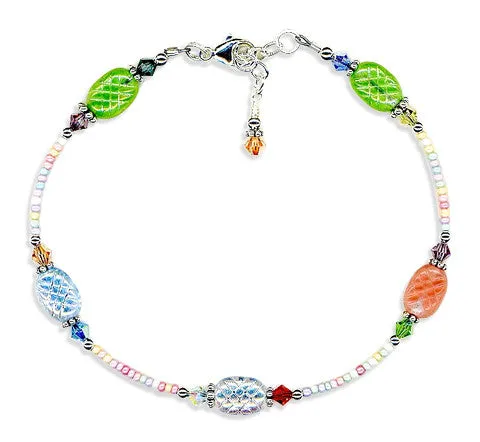 Spring Glass Crystal Mix Anklet