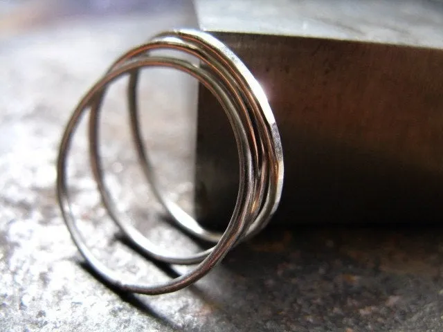 Stackable Rings in Sterling Silver Set of Three Stacking Rings