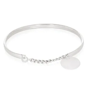 Sterling Silver 65 mm Drop Disc Bangle