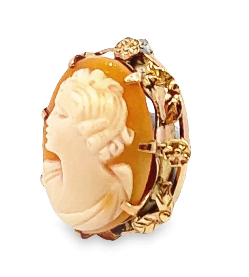 Stunning Gold-Plated Cameo Brooch