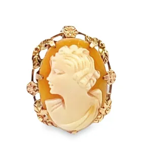 Stunning Gold-Plated Cameo Brooch