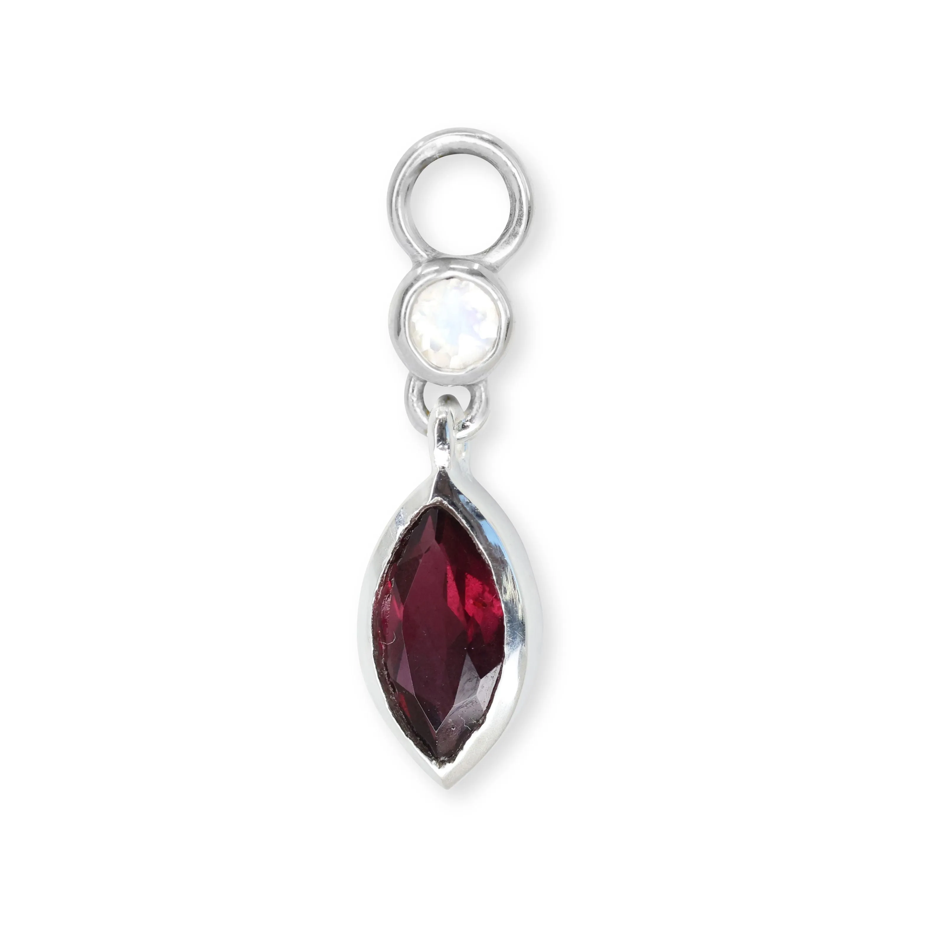 Thea Silver Rhodolite Charm