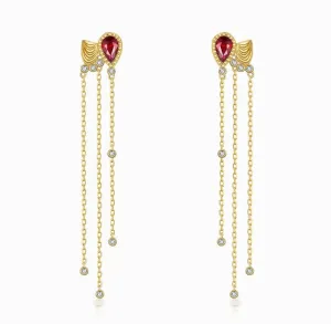 THIALH - CONCERTO - Ruby and Diamond Earrings in 18K Yellow Gold