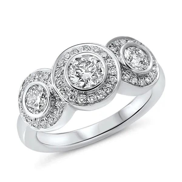 Three-Stone Channel Set Diamond Ring