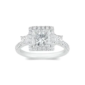 Three Stone Princess Cut Diamond Engagement Ring