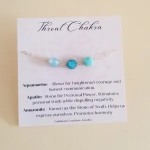 Throat Chakra Crystal Bracelet, Chakra Jewelry