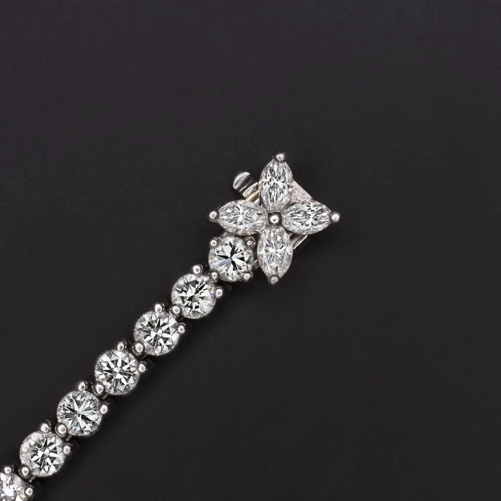 TIFFANY & CO DIAMOND TENNIS BRACELET VICTORIA 4.5ct F-G VS PLATINUM MARQUISE