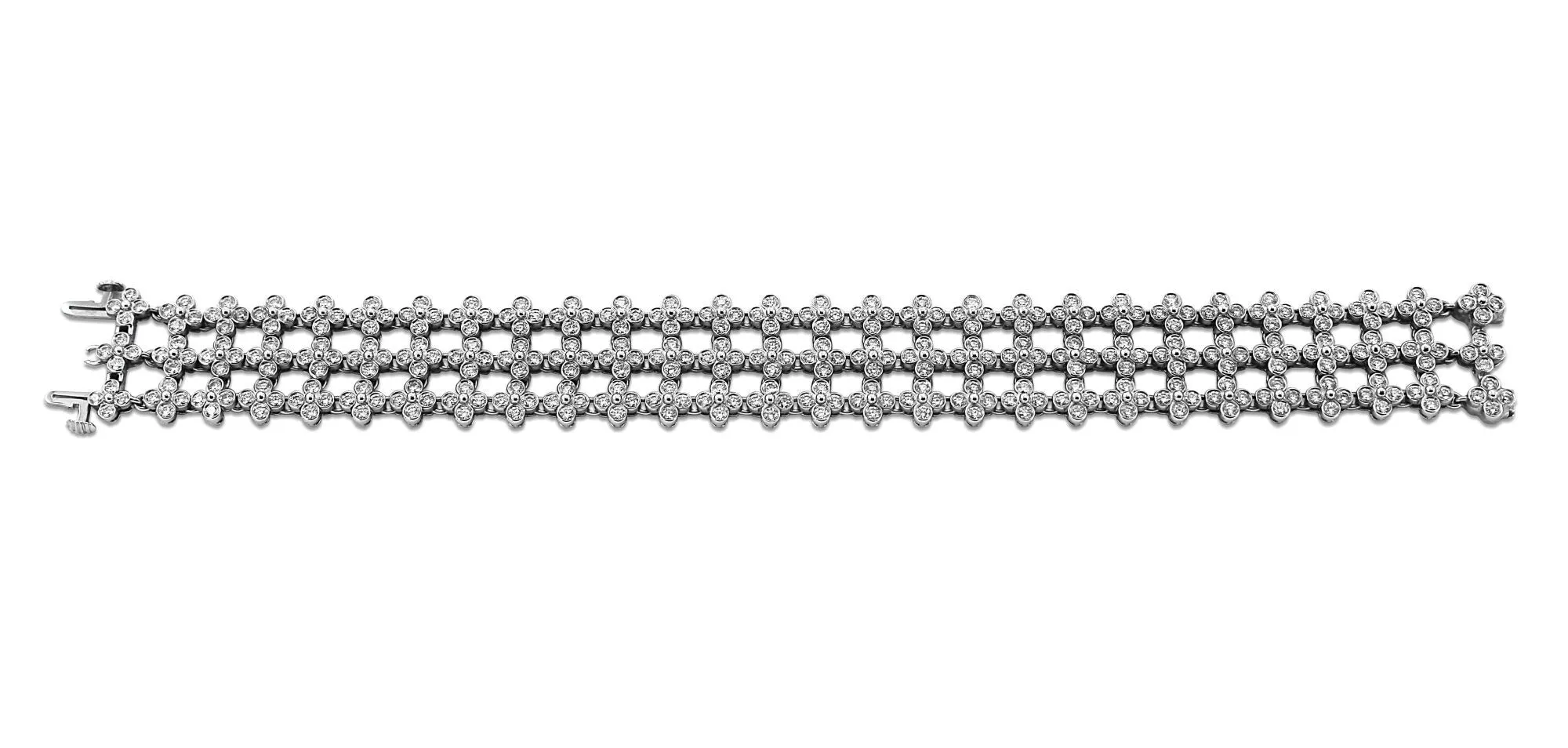 Tiffany & Co. Three Row Diamond "Lace" Bracelet in Platinum