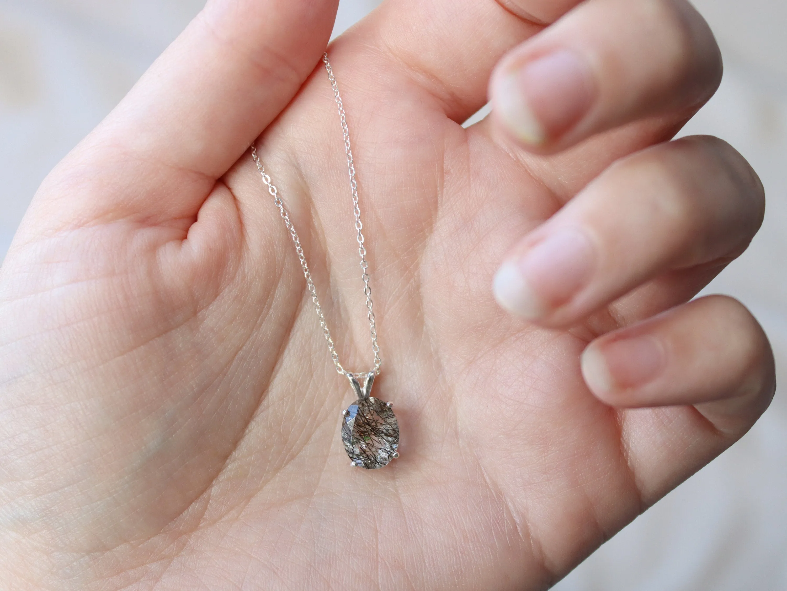 Tourmalinated Quartz Necklace