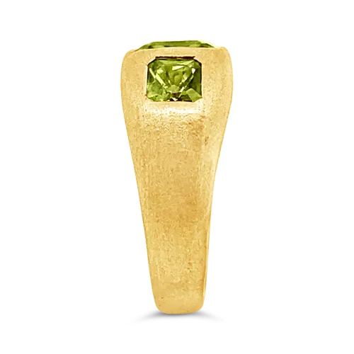 Triple Peridot & Yellow Gold Ring