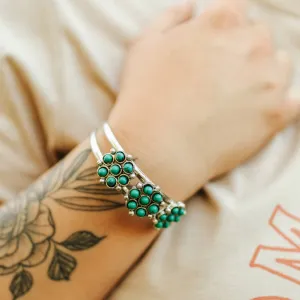 Turquoise Floral Cuff Bracelet