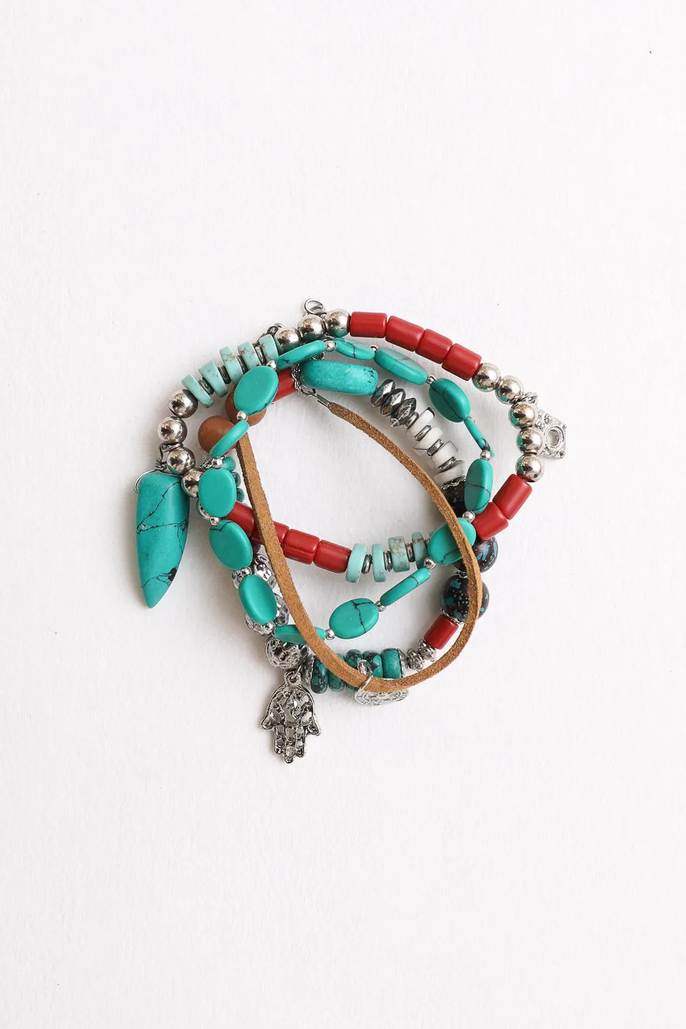 Turquoise Stackable Charm Bracelet