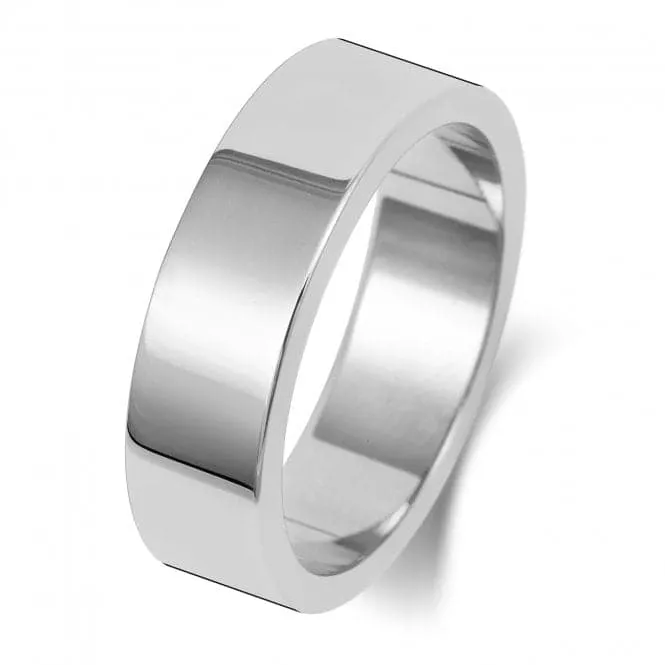 Wedding Band Platinum Flat Flat 6mm-1.5 Wedding  Ring WP176M