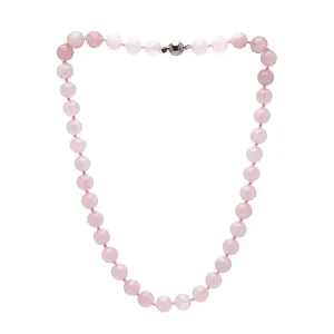 Women's Handmade Gemstone Beaded Necklace 10mm Rose Quartz